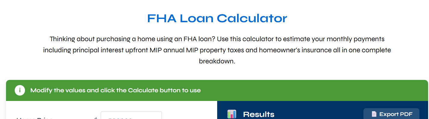 Estimate Fhaloan